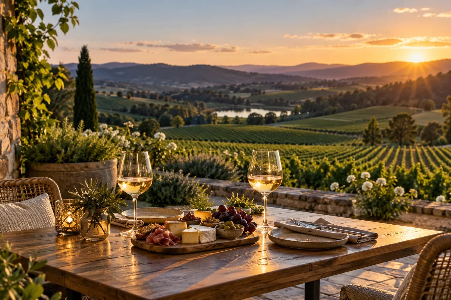 AI illustration of an outdoor dining experience